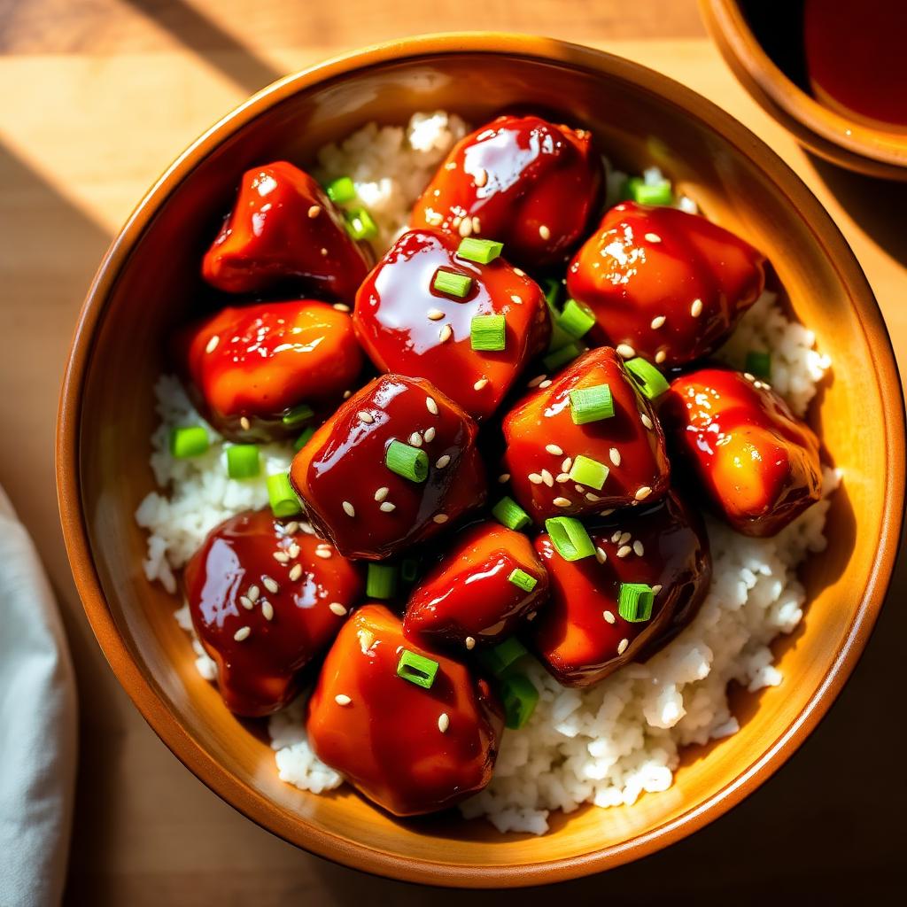 Sticky Honey Garlic Chicken Bites