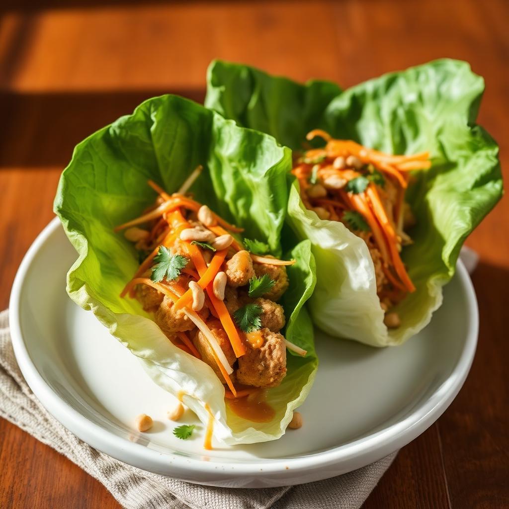 Thai Peanut Turkey Lettuce Wraps